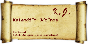 Kalamár János névjegykártya